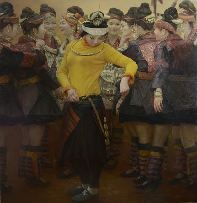 《《春暖》》作者：郑彤创作年代：2013年规格：180×190cm品类：布面油彩