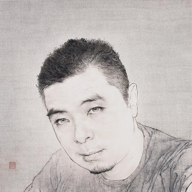 《单眼皮，沈宁》作者：罗寒蕾创作年代：2010规格：45cm×45cm品类：纸本水墨设色