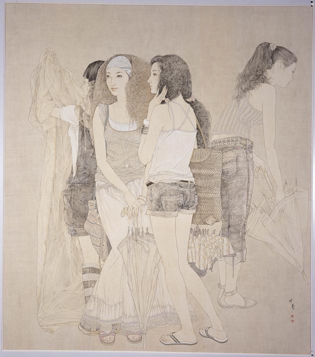 《甘霖》作者：罗寒蕾创作年代：2008规格：202cm×178cm品类：纸本水墨设色