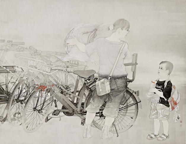 《别迟到》作者：罗寒蕾创作年代：2011规格：165cm×200cm品类：纸本水墨设色
