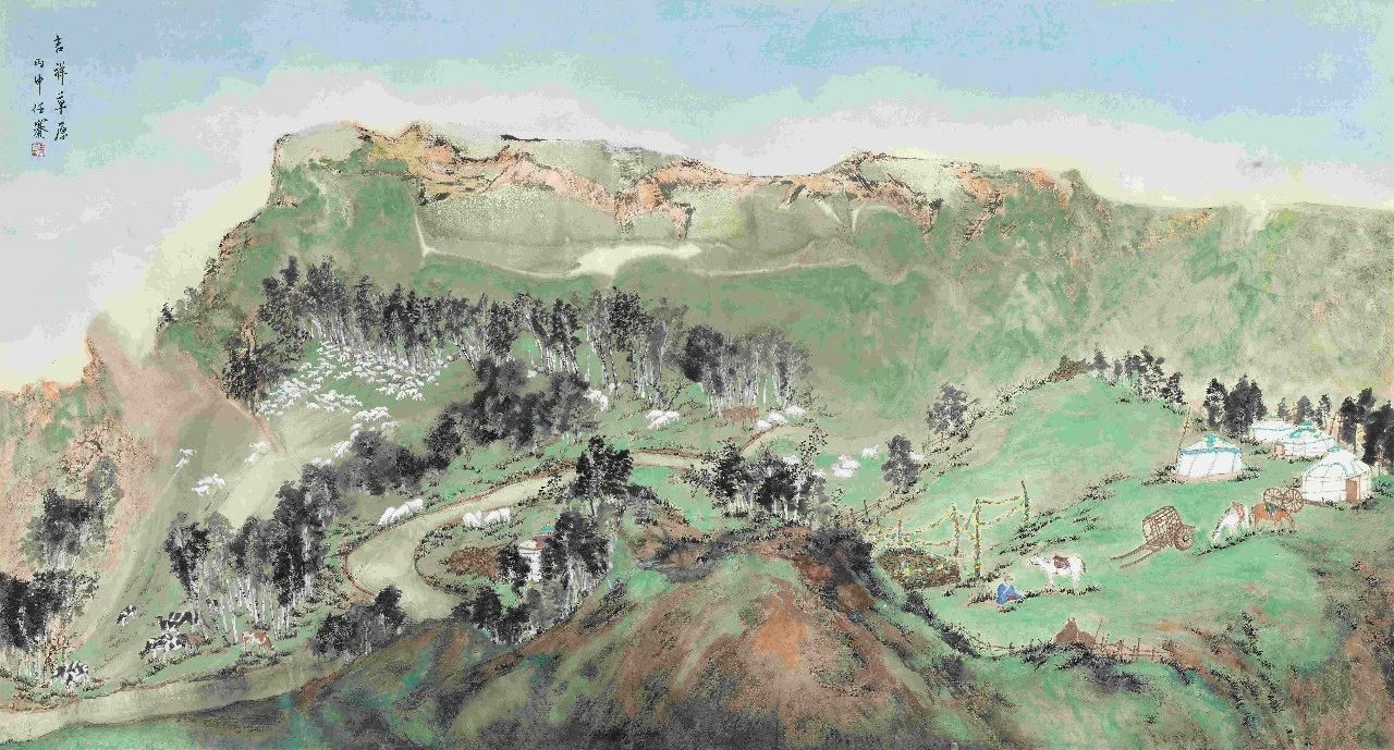 任赛《吉祥草原》 95×178cm （2016年）