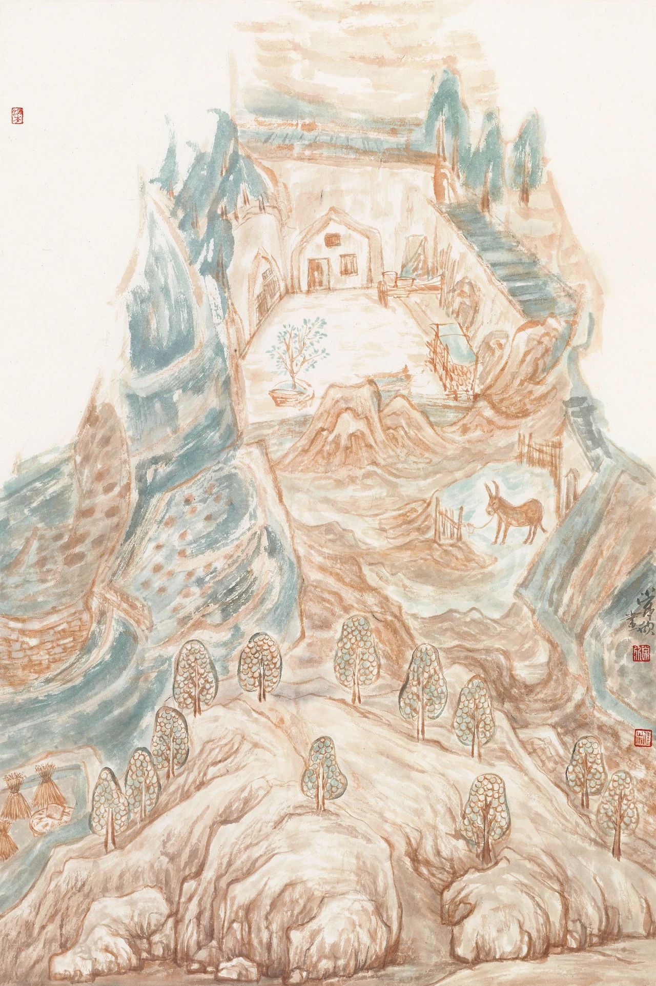 常 欣《初雪》 纸本设色 90×60cm (2018年)