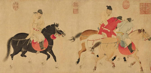 任仁发《五王醉归图》 了解下