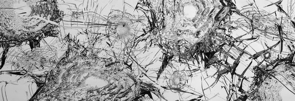 赵赵《星空》，200 cm × 120 cm × 5 pics，布面刺绣，2019。 图片：当代唐人艺术中心