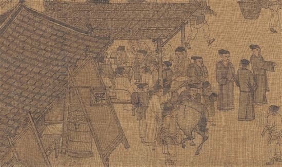 宋 张择端 清明上河图（局部） 卷尾的“解”字铺 绢本设色 北京故宫博物院藏
