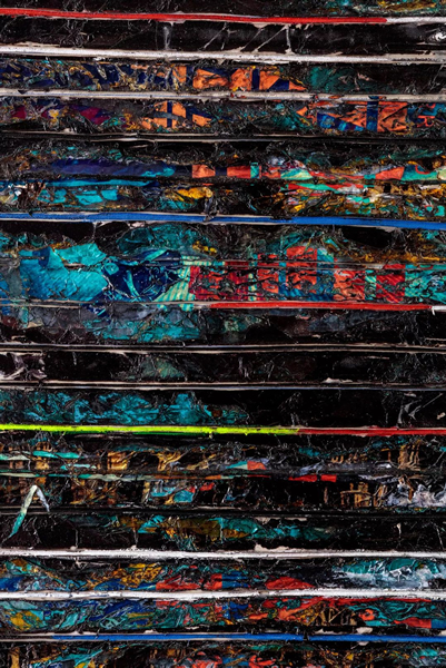 马克·布拉德福特，《拉画4号》（局部），综合材料，365.76×1097.2厘米，2019，摄影：Joshua White。?马克·布拉德福特，图片：艺术家及豪瑟沃斯