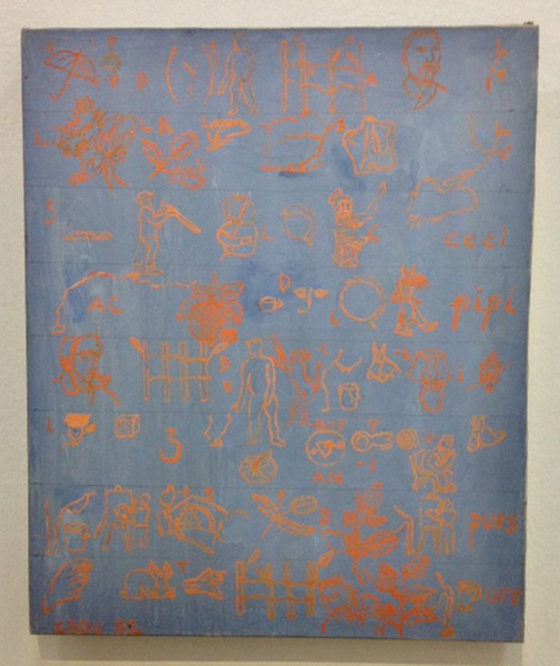 Isidore Isou, “Numbers XXI” (1952) oil on canvas (photo by the author)