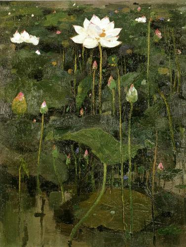 吴冠中作品《荷花》