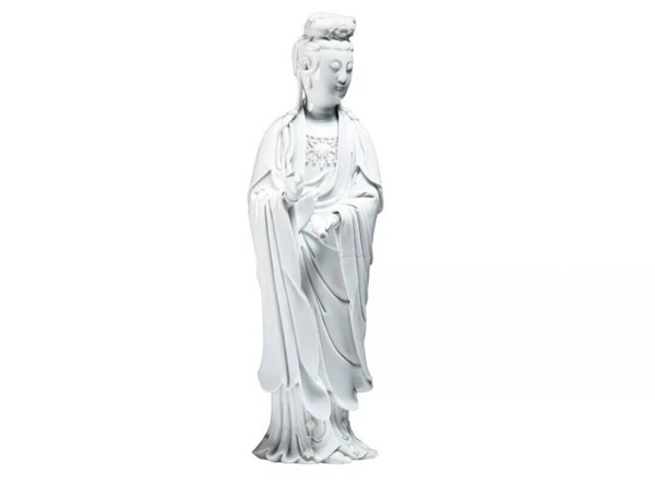 清末苏学金德化窑观音菩萨立像