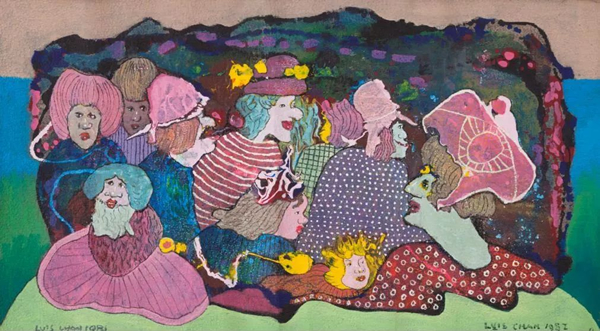 《无题》，1968-1982，布面丙烯（墙纸），53x96cm，私人收藏；