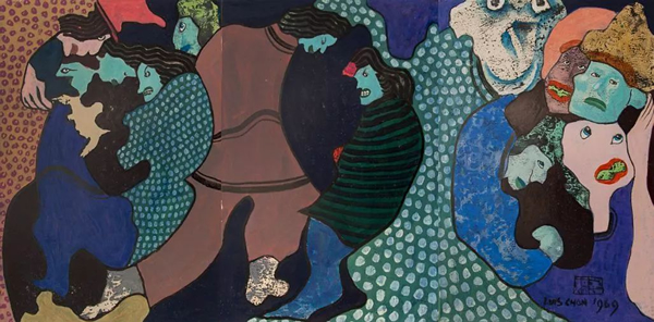 无题》（调头走），1969，纸本丙烯，76x153cm，陈福善信托收藏；