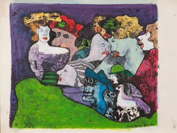 《无题》（沉着的脸），1970-1982，纸本丙烯，77x79cm，陈福善信托收藏；