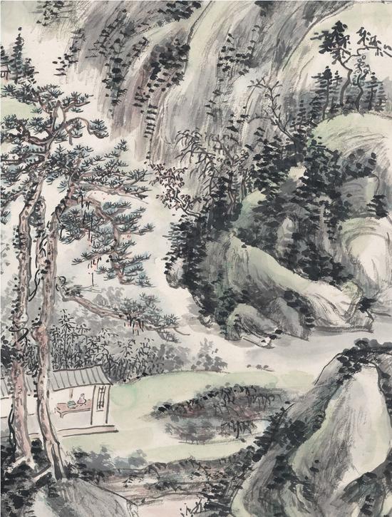 2019西泠春拍中国书画：黄宾虹《山居治学图》