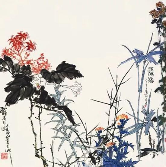 潘天寿指墨《红荷》亮相华艺国际春拍