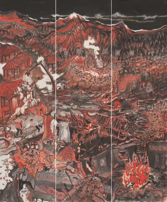 《终南惊梦》之二局部180cm×220cm 2019年