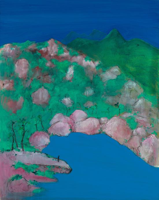 郑在东 天池 Tianchi Lake布面丙烯 130x165cm-2012