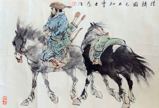 刘大为作品《猎骑图》