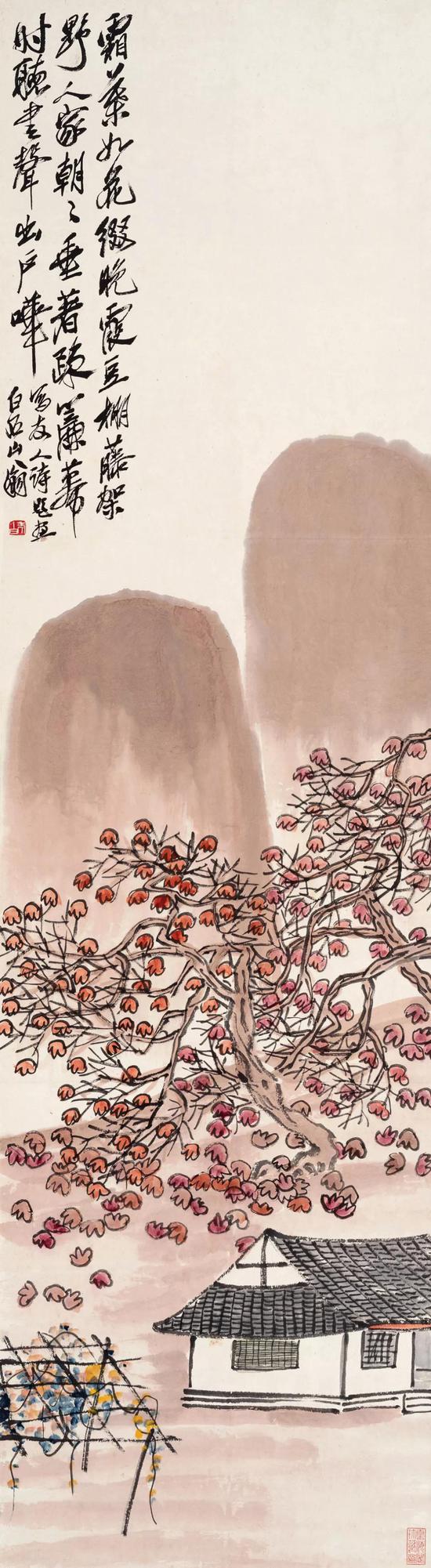 齐白石《枫藤幽居》成交价：RMB 2185万元