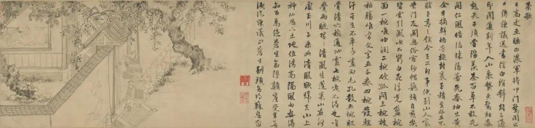 金琮 杜堇两大名家合作的《古贤诗意图》是这样的