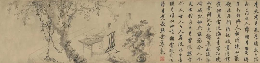金琮 杜堇两大名家合作的《古贤诗意图》是这样的