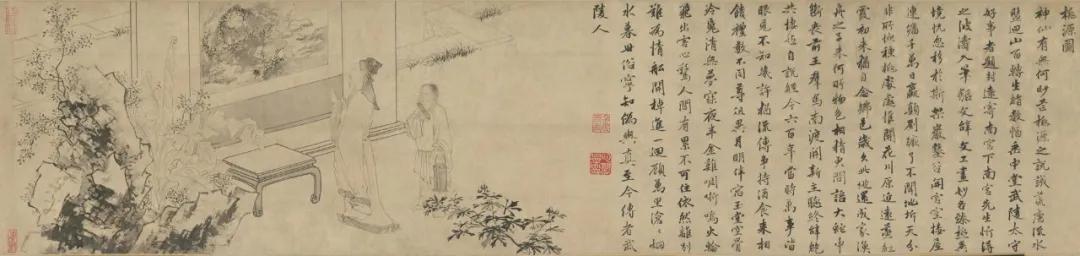 金琮 杜堇两大名家合作的《古贤诗意图》是这样的