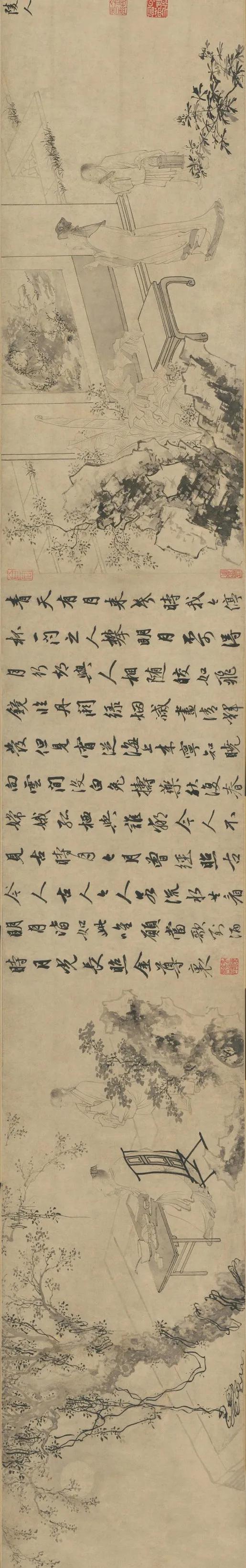 金琮 杜堇两大名家合作的《古贤诗意图》是这样的