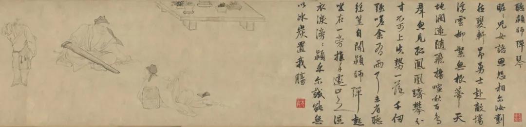 金琮 杜堇两大名家合作的《古贤诗意图》是这样的