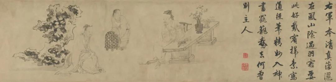 金琮 杜堇两大名家合作的《古贤诗意图》是这样的