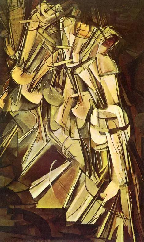 《下楼梯的裸女》（1912）89×146cm，布面油画 现藏于费城艺术博物馆