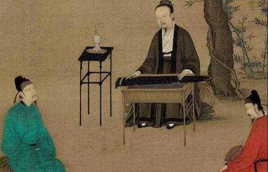 《听琴图》中身着道袍的宋徽宗