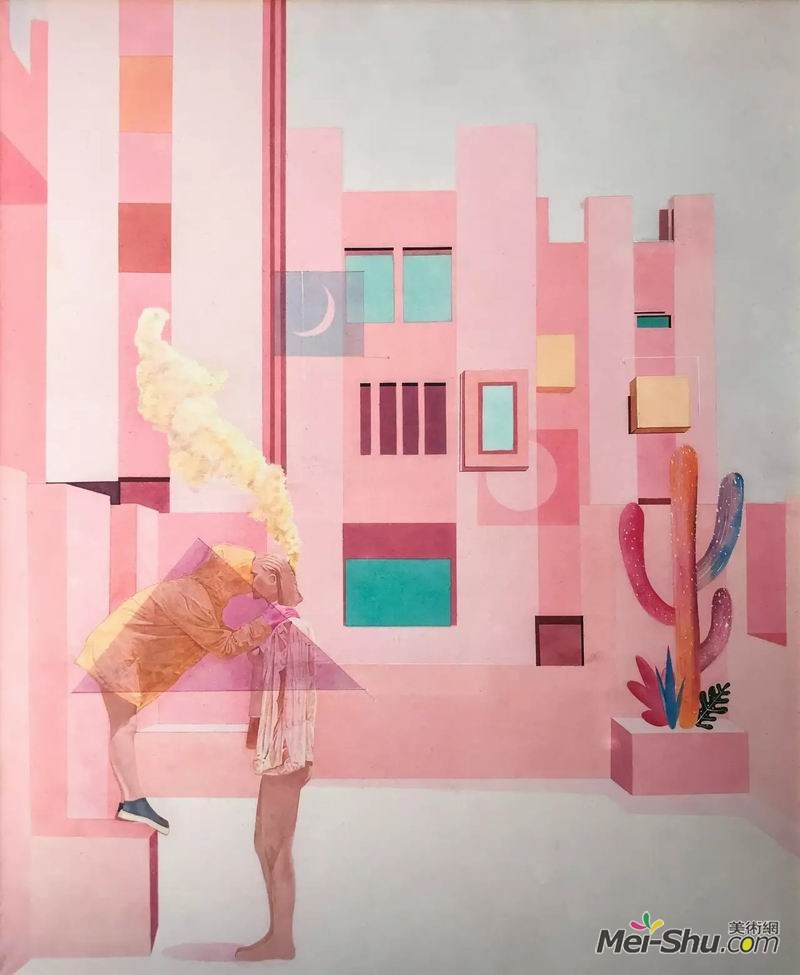 戴媛《女朋友》，纸本重彩，200×164cm，指导教师：顾迎庆教授