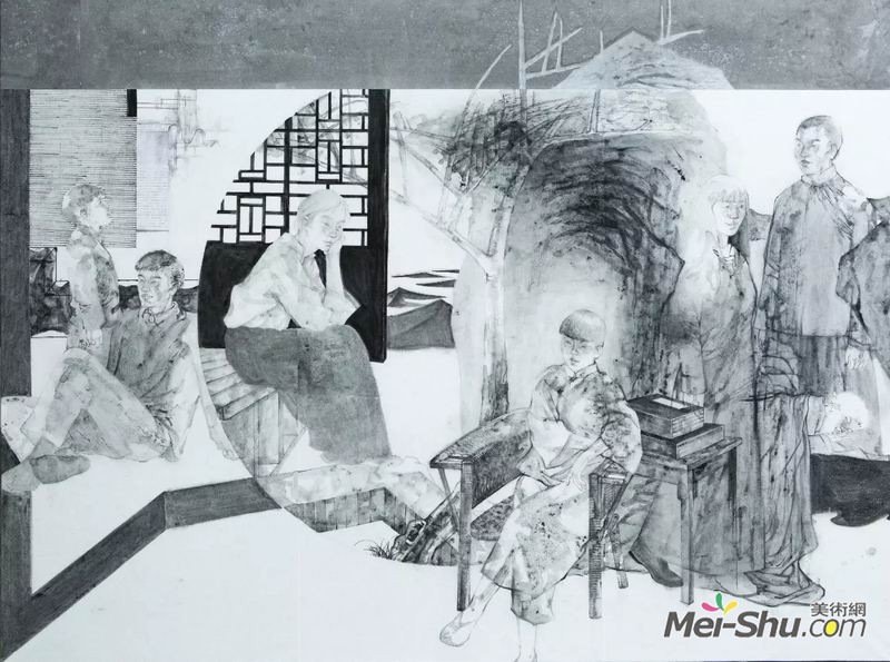 刘宁《画间•意象》，纸本水墨，150×200cm，指导教师：胡寿荣教授