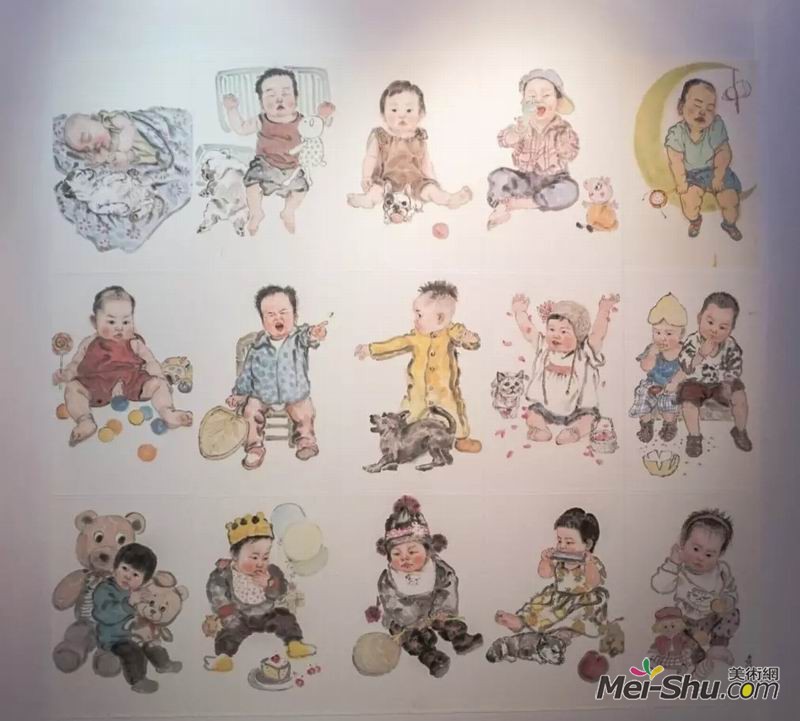 袁静《萌》，纸本水墨，210×227cm，指导教师：吴宪生教授