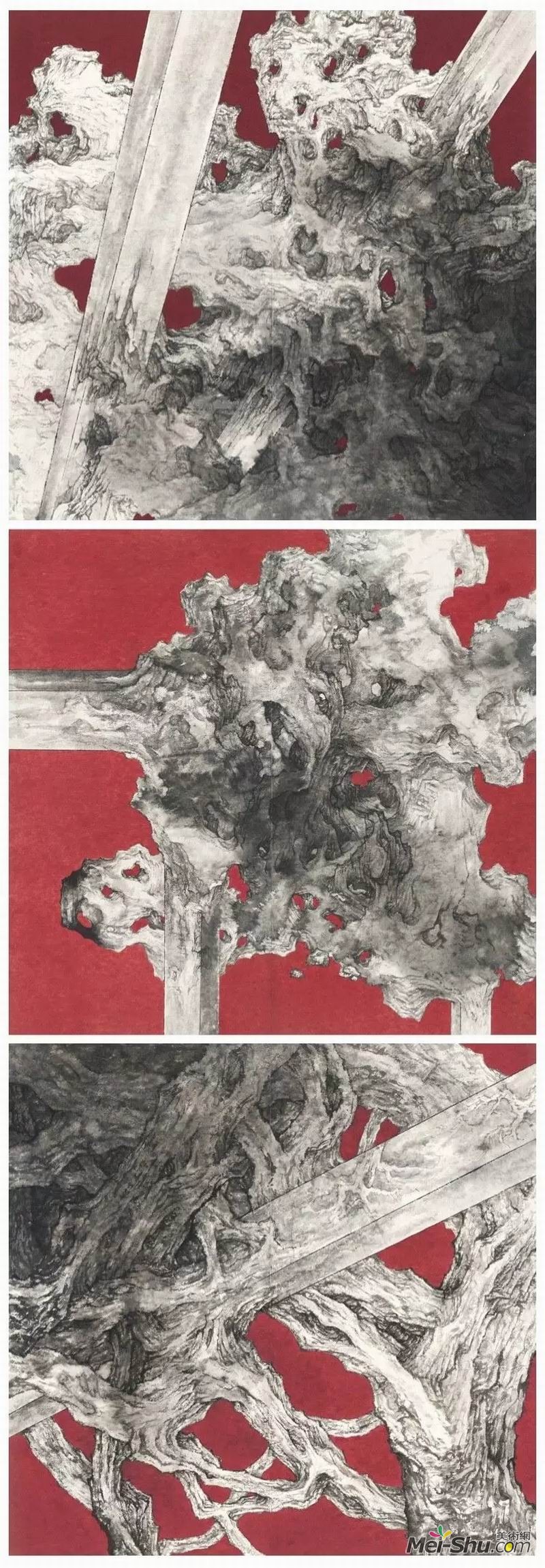 杨顺《山林物语》，纸本水墨，