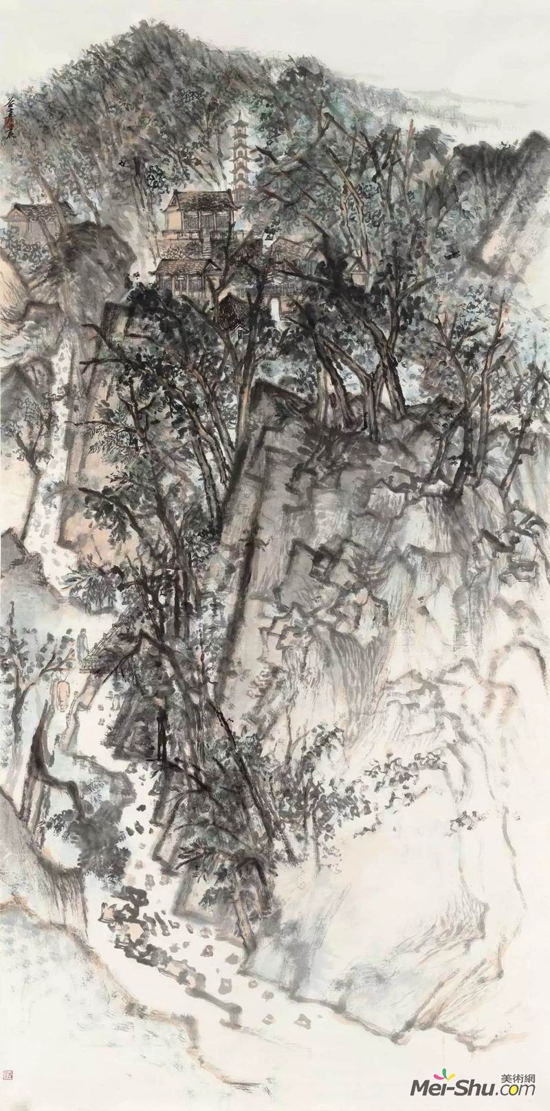 谷青晨《律学再兴》，纸本水墨，245×120cm，指导教师：刘文洁教授