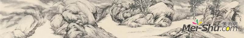 陈宗亮《秋谧》，纸本水墨，37×230cm，指导教师：罗颖教授