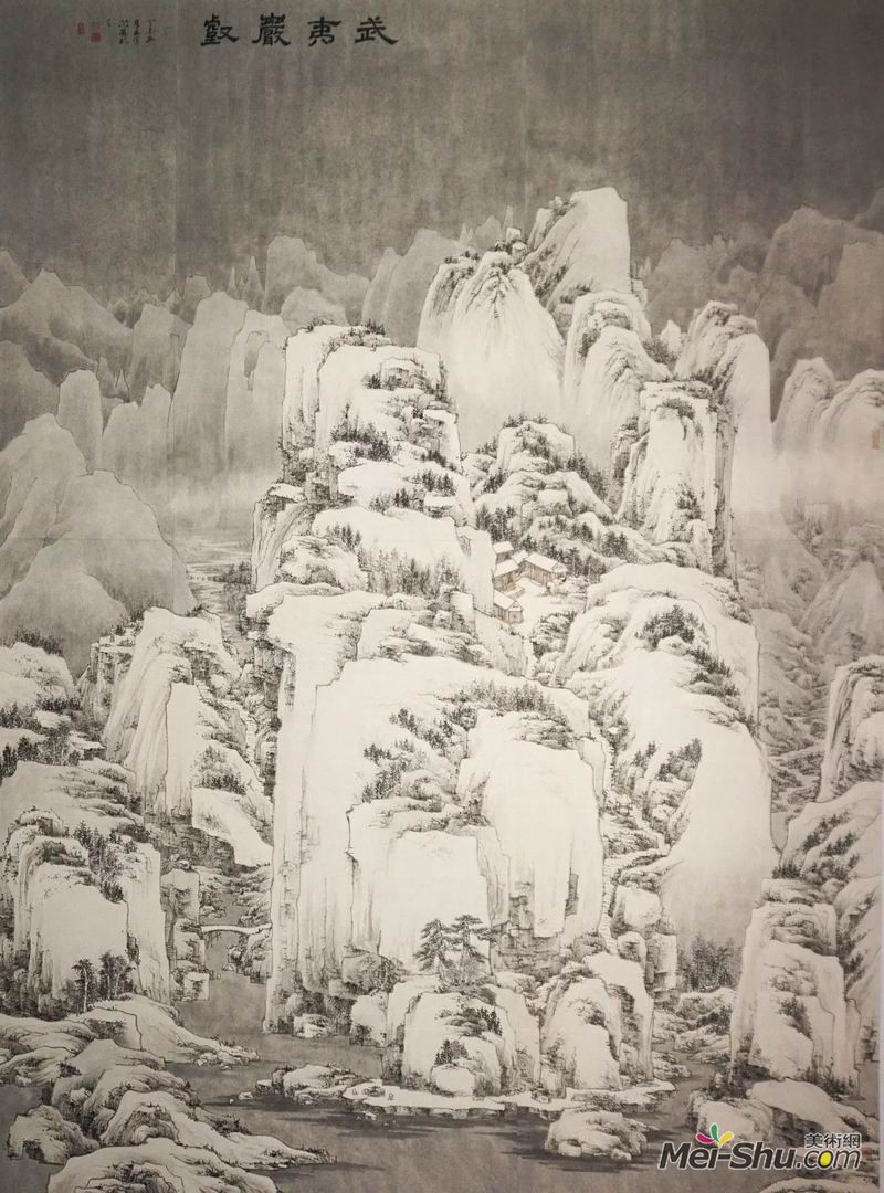 朱夏洋《武夷岩壑》，纸本水墨，322×240cm，指导教师：林海钟教授