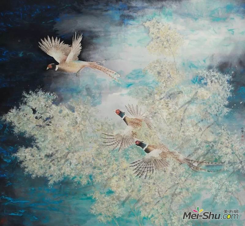 汪小宁《涅》，纸本彩墨，191×177cm，指导教师：彭小冲副教授、韩璐教授