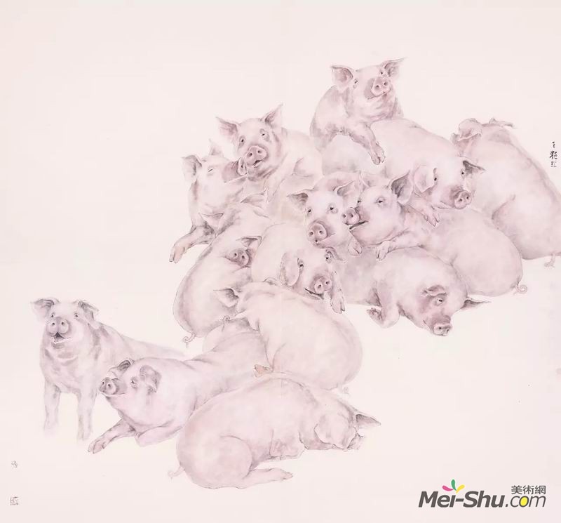 王艳《诸相非相》，纸本水墨，191×178cm，指导教师：彭小冲副教授、田源副教授、韩璐教授