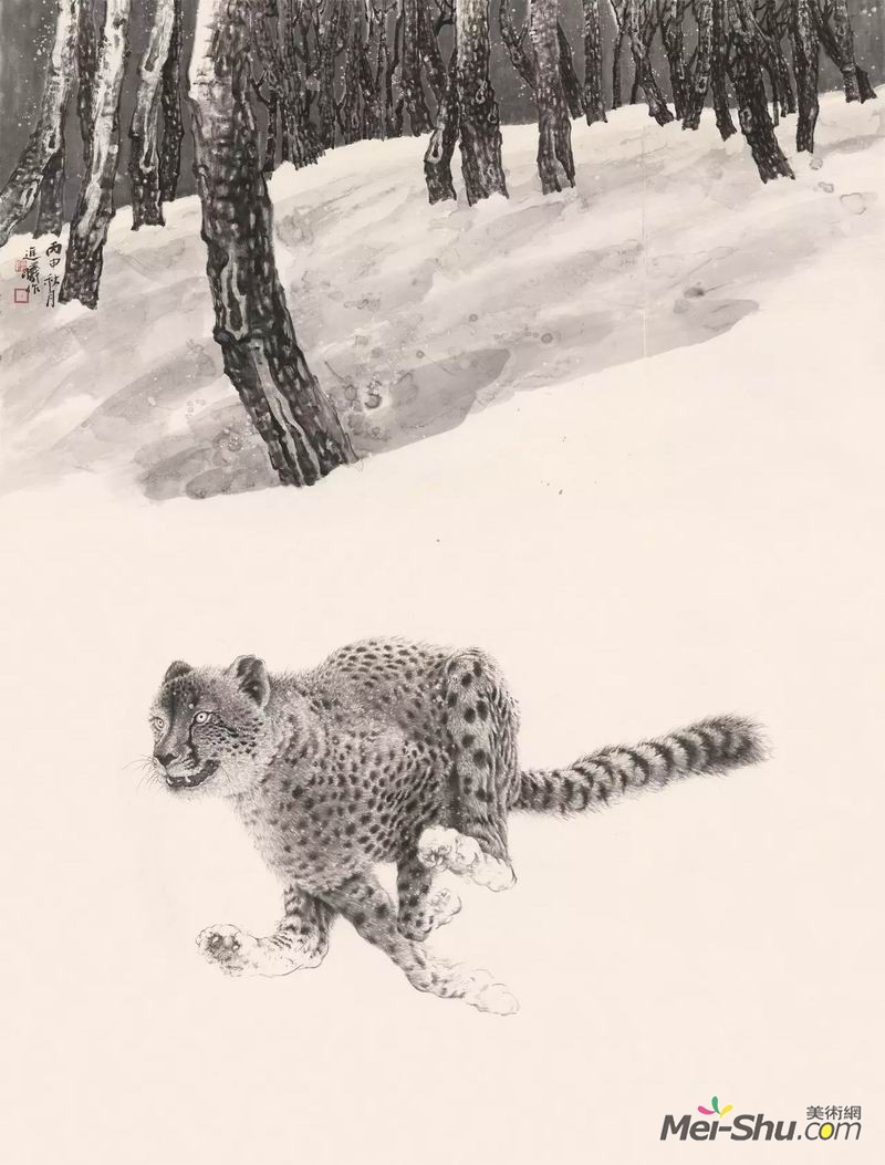 胡进曦《雪域》，纸本水墨，185×139cm，指导教师：韩璐教授、彭小冲副教授、田源副教授
