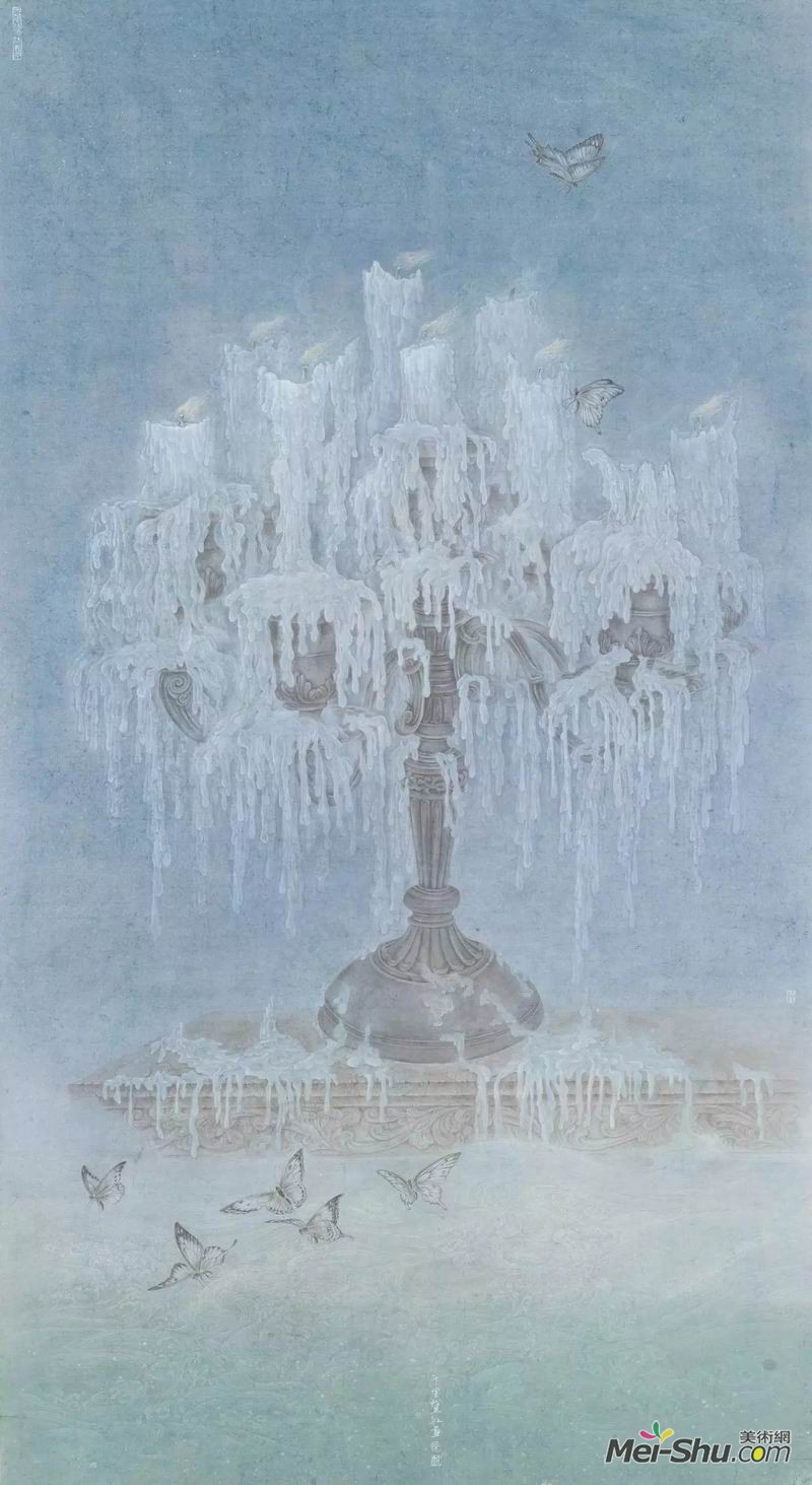 荣代红《未央》，纸本水墨，168×96cm，指导教师：韩璐教授