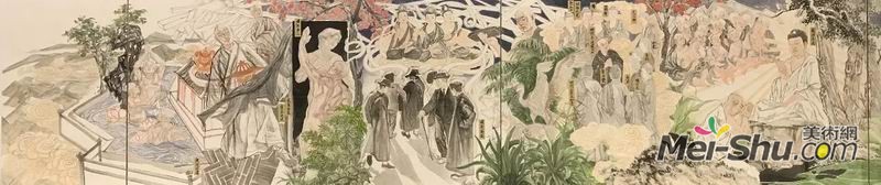 陈秋东《佛说大乘无量寿庄严清净平等觉经变相图卷首》，纸本设色，指导教师：尉晓榕教授