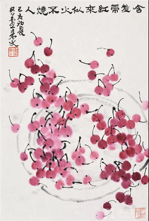 春风吹绿，樱桃红了——王来文国画《樱桃》册页赏析