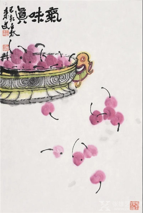春风吹绿，樱桃红了——王来文国画《樱桃》册页赏析