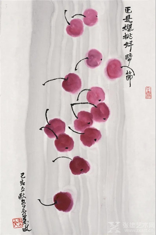 春风吹绿，樱桃红了——王来文国画《樱桃》册页赏析