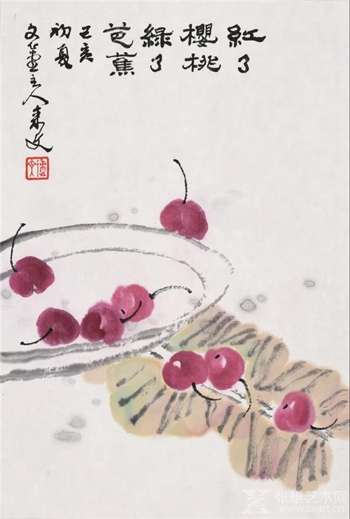 春风吹绿，樱桃红了——王来文国画《樱桃》册页赏析