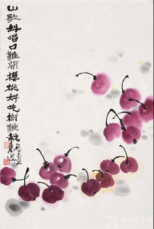 春风吹绿，樱桃红了——王来文国画《樱桃》册页赏析