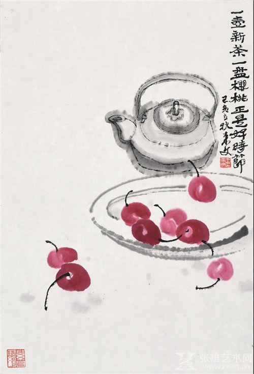 春风吹绿，樱桃红了——王来文国画《樱桃》册页赏析