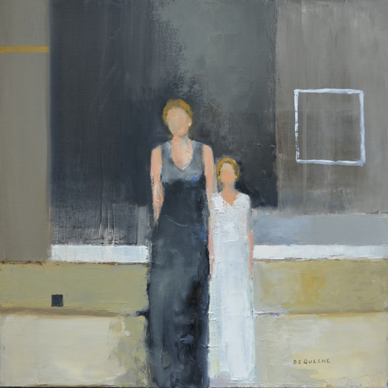 《母女》布面油画 80x80cm 2017年