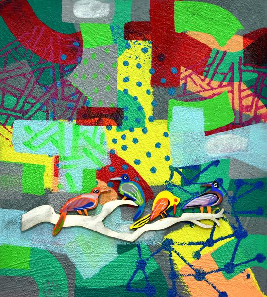 鸟鸣，27×24cm ?DavidGerstein